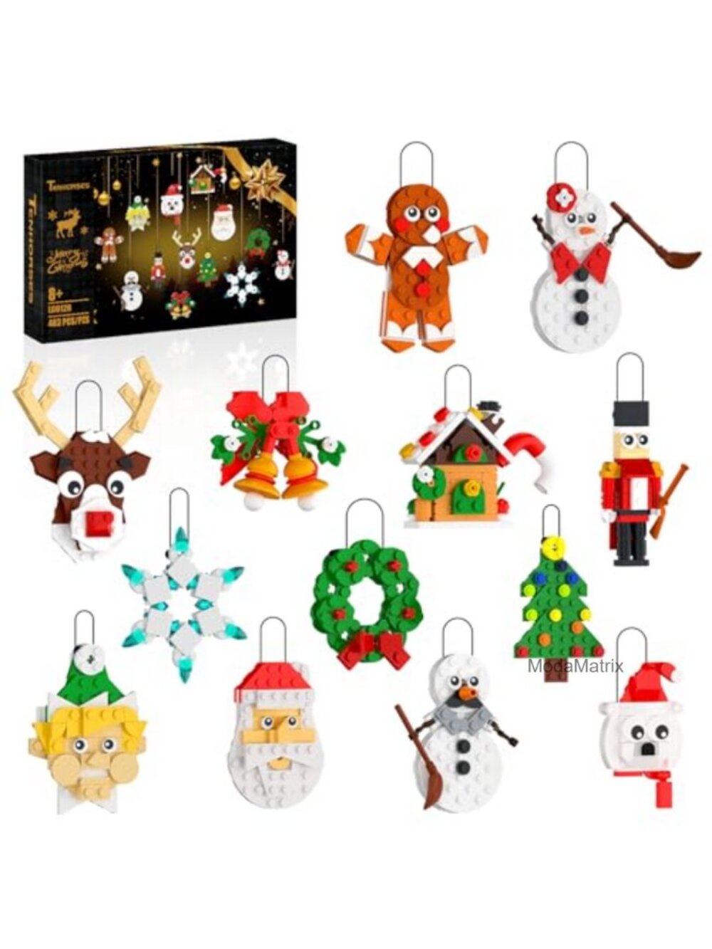 13-in-1 Christmas Ornament Building Set 483 Pc ABS Holiday STEM Toy Gift